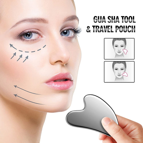 Stainless Steel Gua Sha Massage Tool Facial Skin Care Massager Gua Sha Board