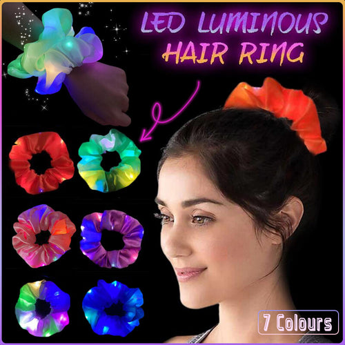 LED Light Up Hair Scrunchies Glow Ties Party Accessories Cute Teens Girls AU