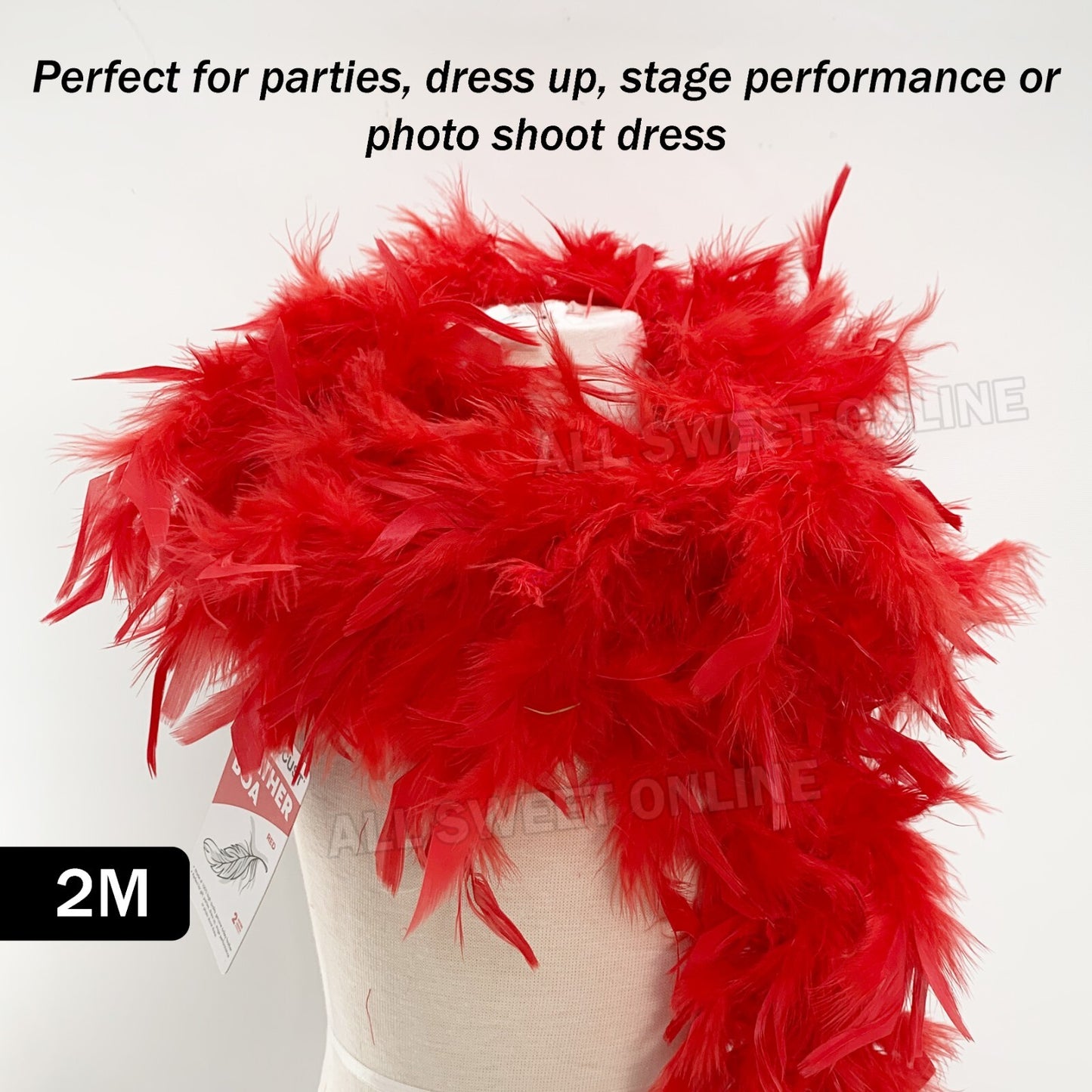 100% Genuine Feather Boa 2M Party Scarf Dress Up Costume Wedding Decor DIY Craft