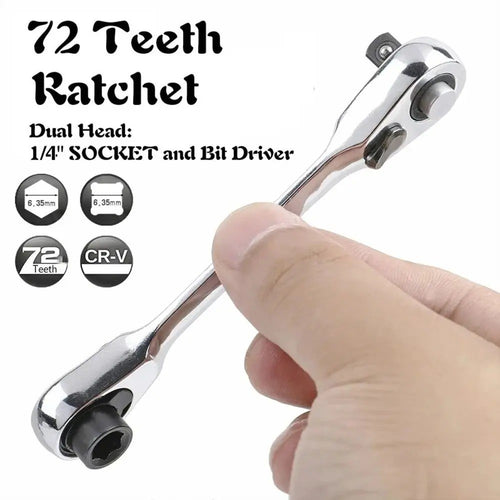 Mini Treble 1/4 Ratchet Wrench Double Ended Quick Socket Ratchet Wrench Screwdri
