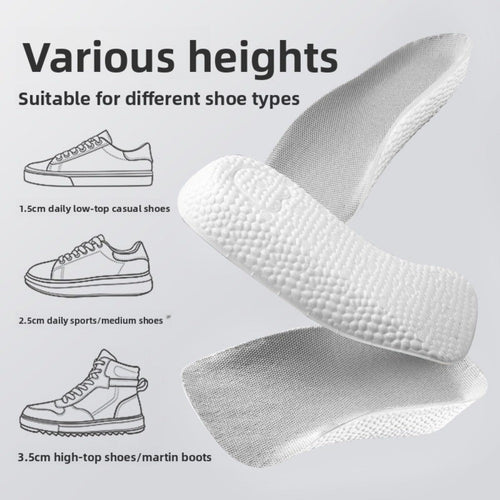 Breathable Height Increase Insoles EVA Boost Insoles Flat Feet Support