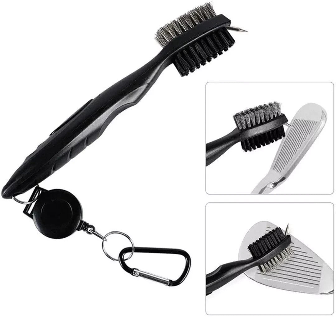Cleaning Brush Retractable Stock Color Groove Cleaner With Reel Club Ball – Compatible with Golf