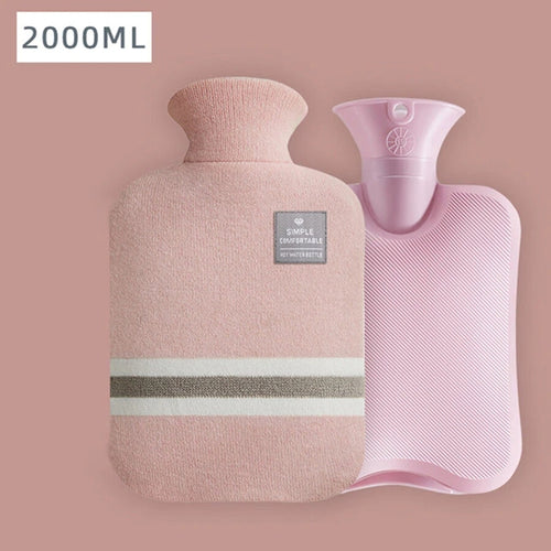 2L Hot Water Bottle Knitted Cover Warm Bag Relaxing Rubber Cute Winter Warmer AU