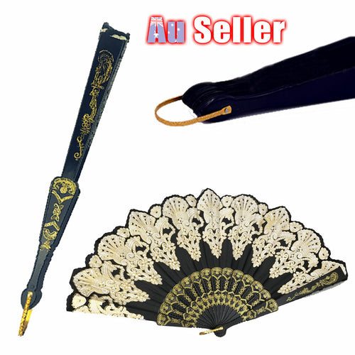 Lace Folding Fan Dance Party Spanish Style Wedding Silk Hand Held Nice Flower