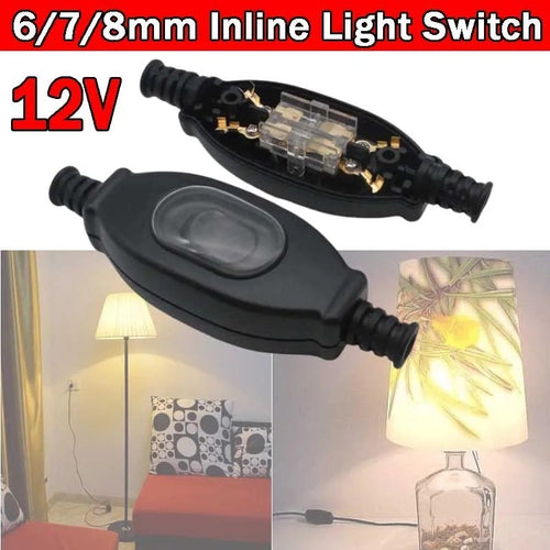 6/7/8mm Inline Light Switch Caravan Camper 12V ON/OFF Cable Switch Waterproof