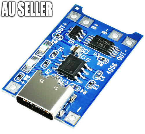 TP4056 Type C USB 5V 1A 18650 Lithium Battery Charger Board AU Stock