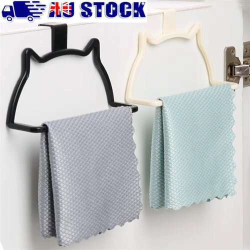 Punch-free Towel Rack Cat-Shaped Door Back Hook Home Organizer