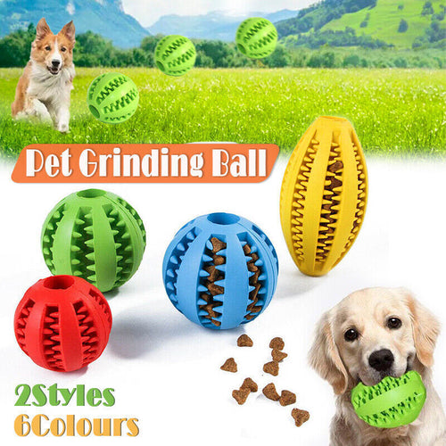 Rubber Dental Chew Ball For Dogs Cats Teething Cleaning Toy Small Pet Play Tool