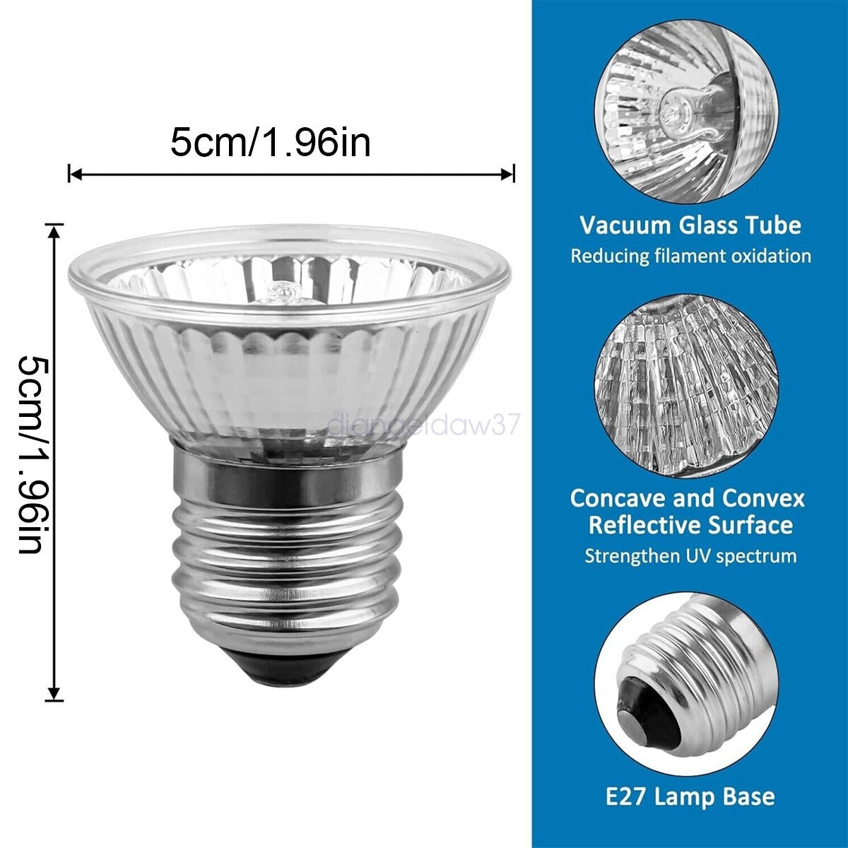 25/50/75W Heat Lamp Reptile Light Bulb UV UVB+UVA Tortoise Calcium Supplement