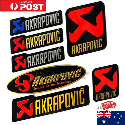 Motorcycle Assort AKRAPOVIC Aluminium Sticker Heat-resistant Exhaust Pipes Decal