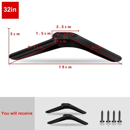 Universal TV Base Stand Legs With Non-slip Pads Pedestal Feet Bracket Bedroom