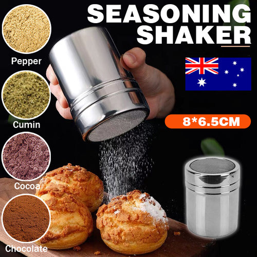 Stainless Steel Icing Sugar Cocoa Coffee Shaker Flour Duster Chocolate Powder AU