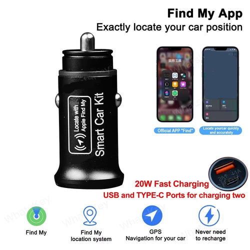 Dual Port Car Phone Fast Charger USB Type C GPS Charger Locator Tracker AU