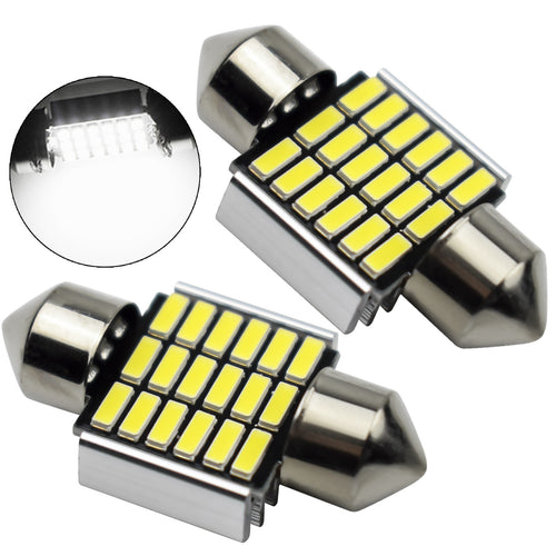 X2 12V 31MM SMD LED FESTOON BRIGHT WHITE LIGHT BULBS INTERIOR ROOF TRUNK LAMP