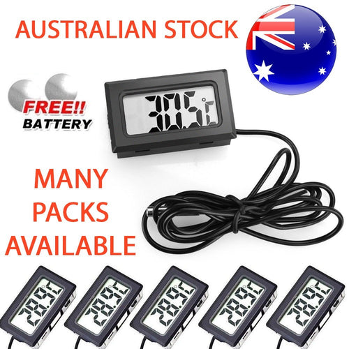 Digital LCD Thermometer Temperature Meter Panel Mount LR44 -50 to 110C Black
