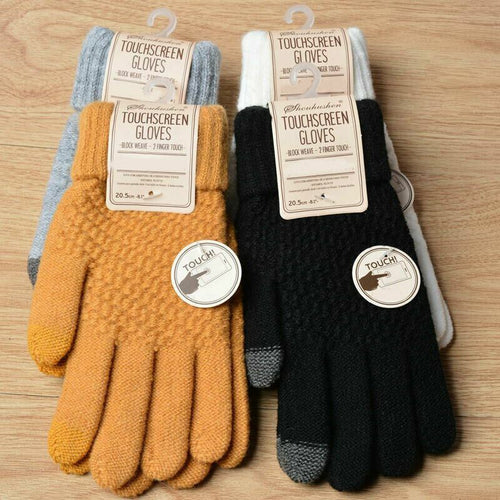 Knitted Winter Gloves Cashmere Knitted Women Autumn Warm Touch Screen Gloves