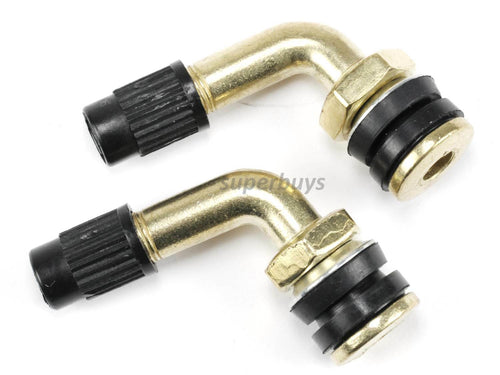 2pc Brass 90 Degree Motorcycle Schrader Valve Tubeless 11.3mm Rim Hole Tyre Stem
