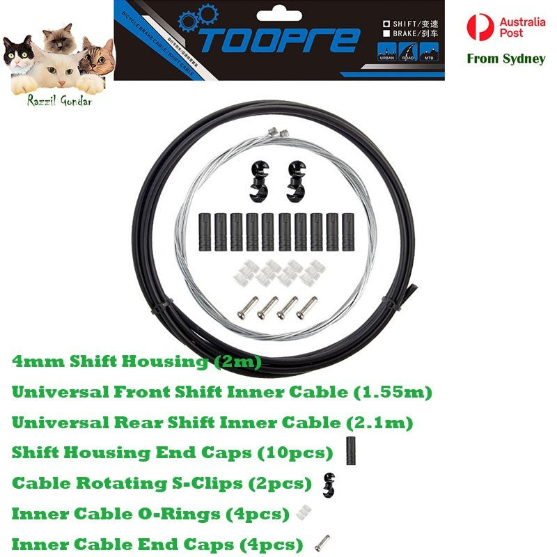 Universal Road MTB Shift & Brake Cable Housing Kit Outdoor Front Rear Wire Gear