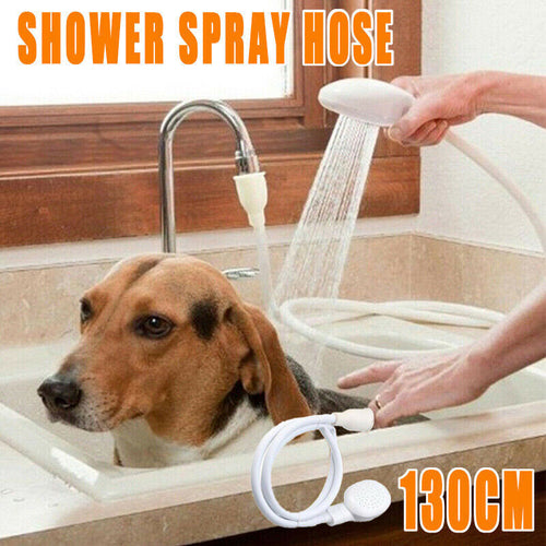 Pet Shower Spray Hose Single Tap Sink Bath Washing Holder Dog Head Attachment