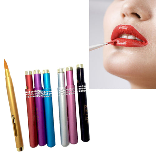 Portable Retractable Cosmetic Lip Brush Lipstick Gloss Lip Brush Makeup Tool