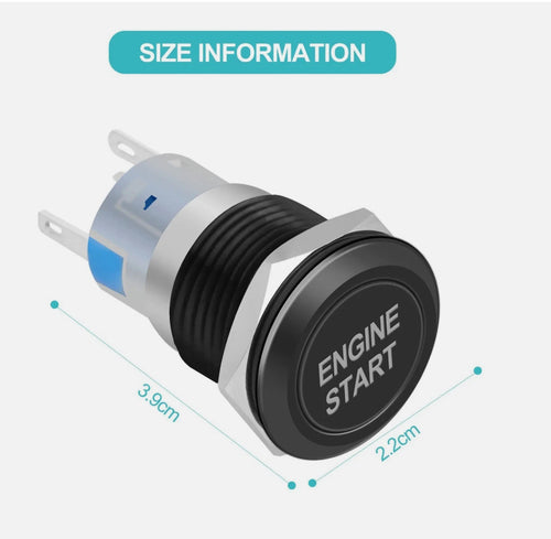 12V Engine Start Switch Waterproof Car Push Button Ignition Starter Black AU