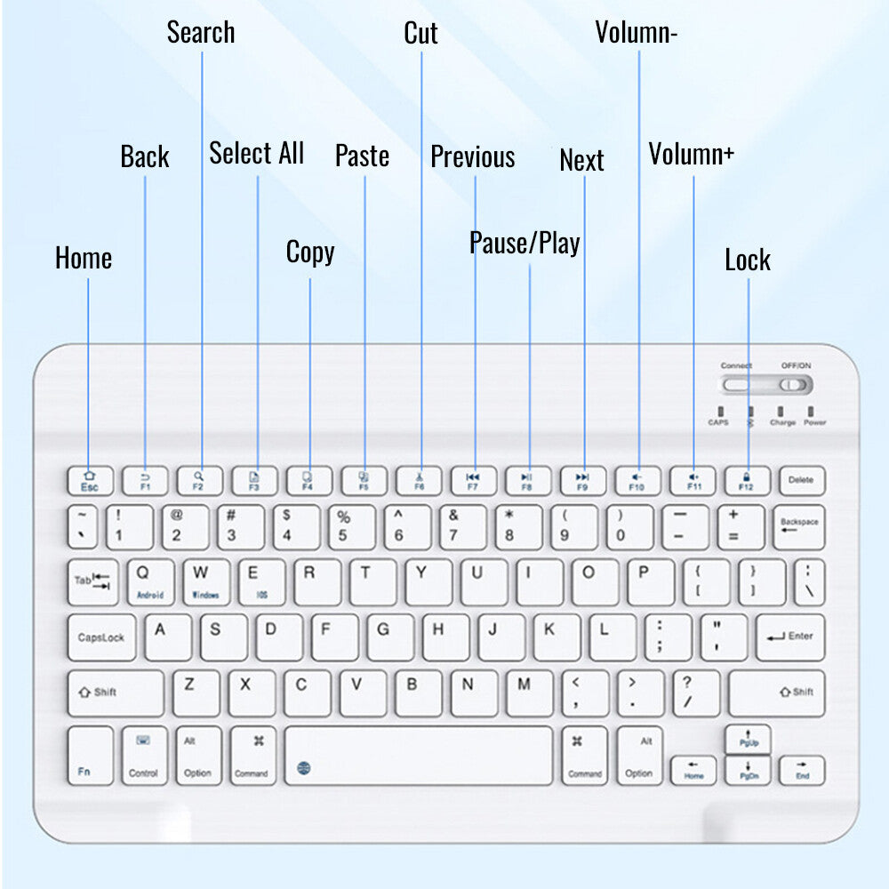 Wireless Bluetooth Keyboard Mouse Compatible with iPad Tablet Laptop Smart Phone Replacement