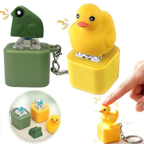 2X Rechargeable Duck Frog Keychain Button with Sound Keyboard Clicker Fidget Toy
