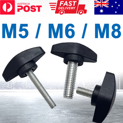 M5 M6 M8 Tee Wing Knob Head Clamping Thumb Screw Dial Lock Hand Grip Bolt Spare