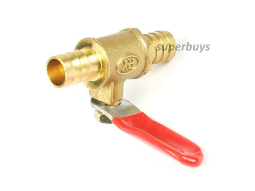 10mm Brass Barbed Shut Off Valve Cock Tap Inline Ball Valve Lever Water Flow