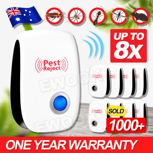 4/8 Pest Repeller Reject Ultrasonic Electronic Mouse Rat Mosquito Insect Control
