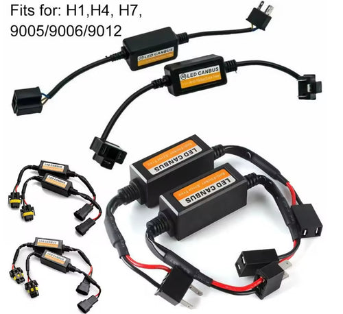 LED Headlight Canbus Decoder H4 9003 Load Resistor Anti-Flicker 1/2/4 pcs Kit H4