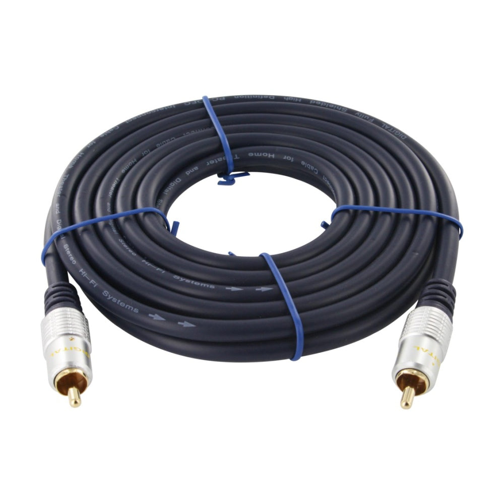 Single RCA Cable for Subwoofer Digital Coaxial Audio Composite Video Gold Plated