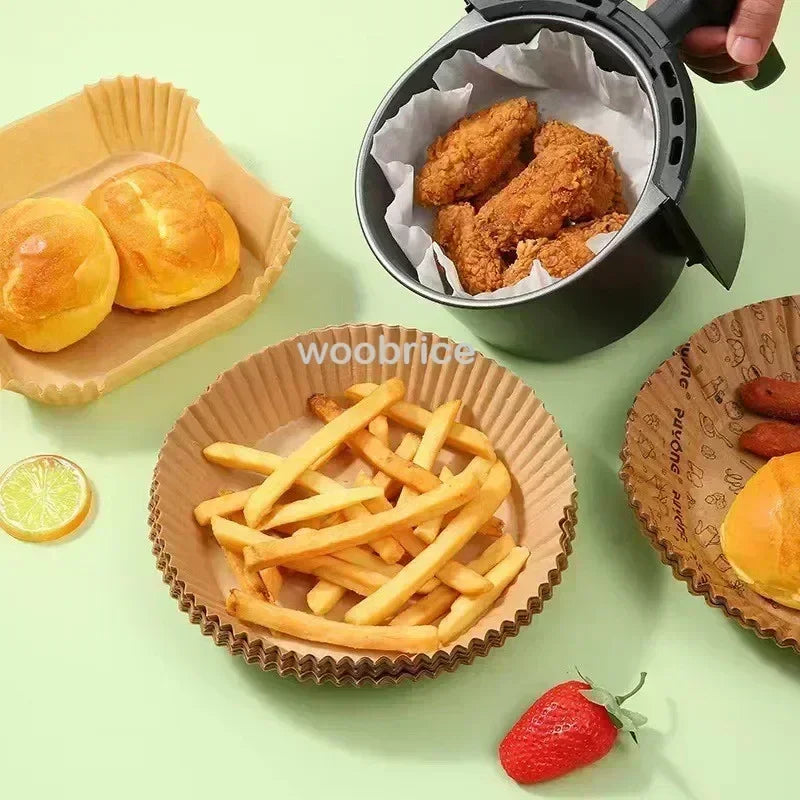 100pcs Air Fryer Disposable Paper Liner Square Food Grade Parchment Paper Liners