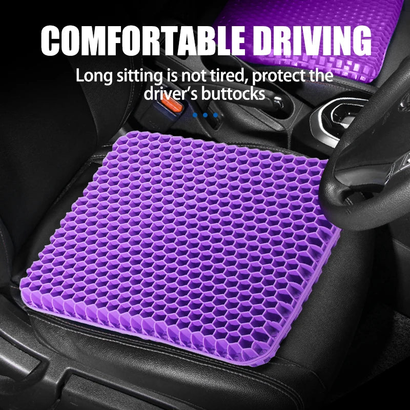 Automotive Gel Seat Cushions Designed Compatible with Summer Breathable Honeycomb Decompression Back Tailbone Pain Home Office Wheelchair