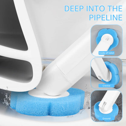 Toilet Brush and Holder Set with Disposable Refills Replacement Head Cleaning Kit Bathroom Cleaning Brush WC Accessories Tool