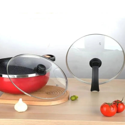 Frying Pan Pot Wok Replacement Glass Lid Tempered Round Top Cover 16cm - 36cm
