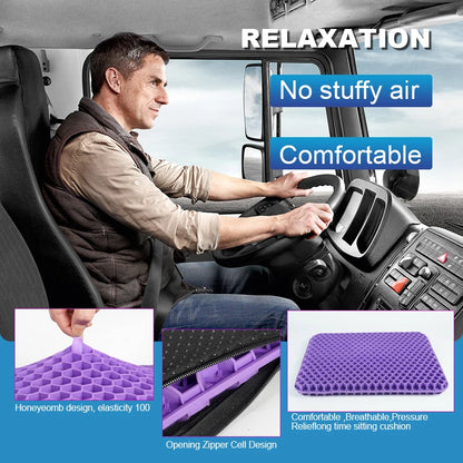 Automotive Gel Seat Cushions Designed Compatible with Summer Breathable Honeycomb Decompression Back Tailbone Pain Home Office Wheelchair