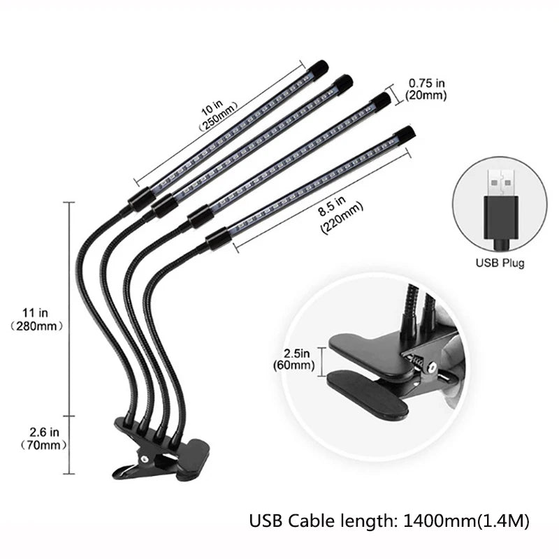 4 Head LED Grow Light with Stand for Indoor Plants Full Spectrum Plant Grow Lamp