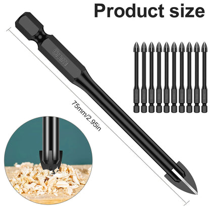 10X 6mm Tile Porcelain Drill Bit Marble Ceramic Glass Brick Shank Hex Spear Head