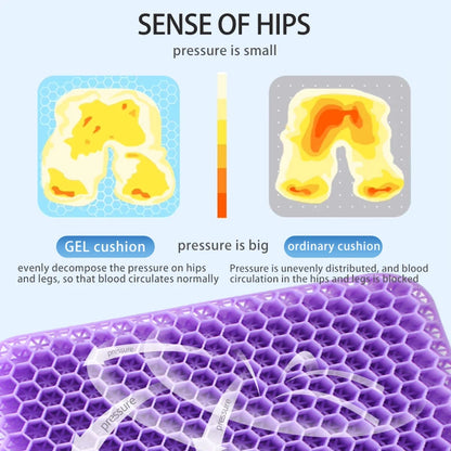 Automotive Gel Seat Cushions Designed Compatible with Summer Breathable Honeycomb Decompression Back Tailbone Pain Home Office Wheelchair