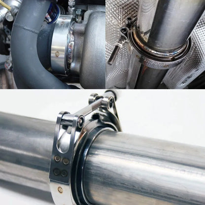 3" inch V-Band Clamp with Stainless Steel flange kit for turbo exhaust downpipes
