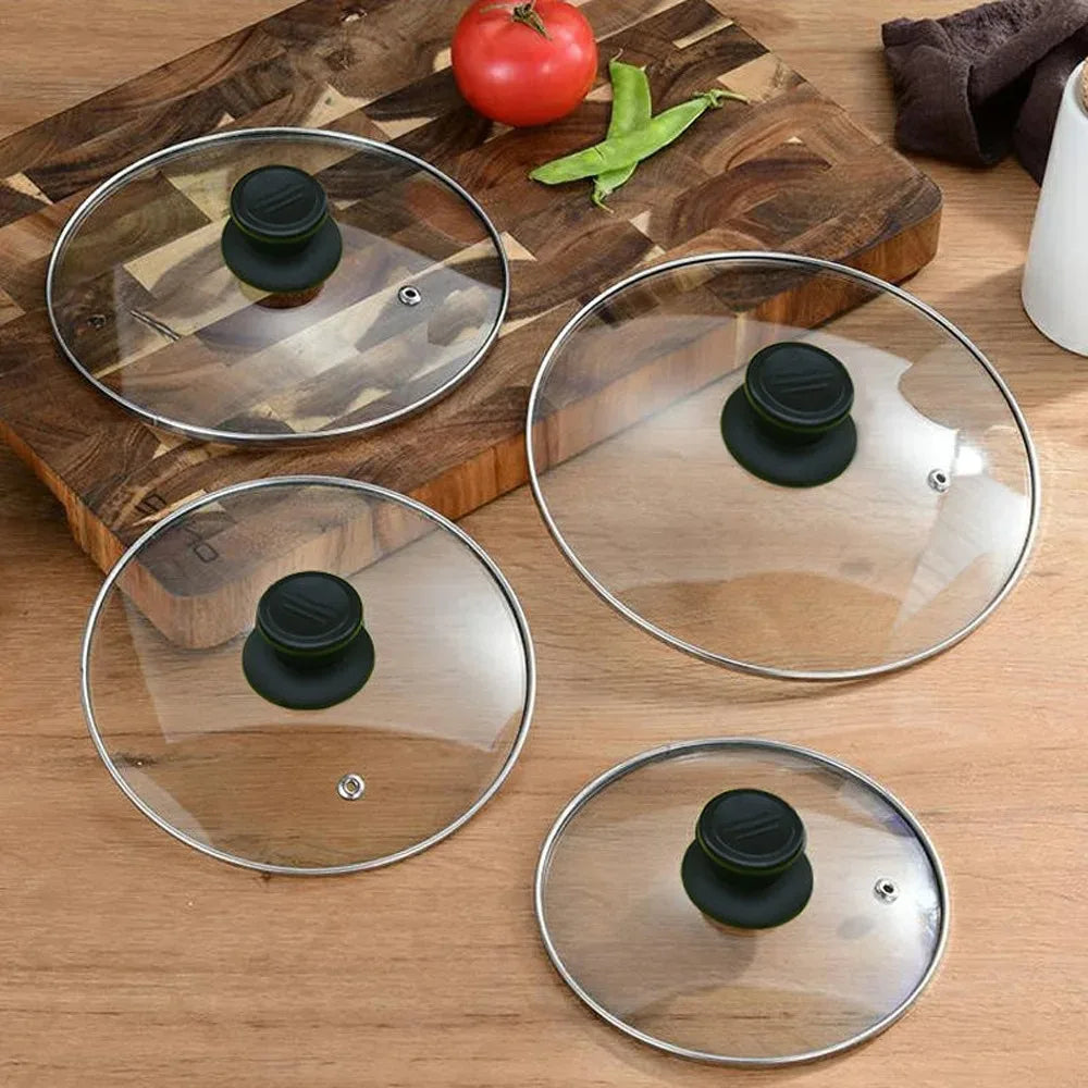 Frying Pan Pot Wok Replacement Glass Lid Tempered Round Top Cover 16cm - 36cm