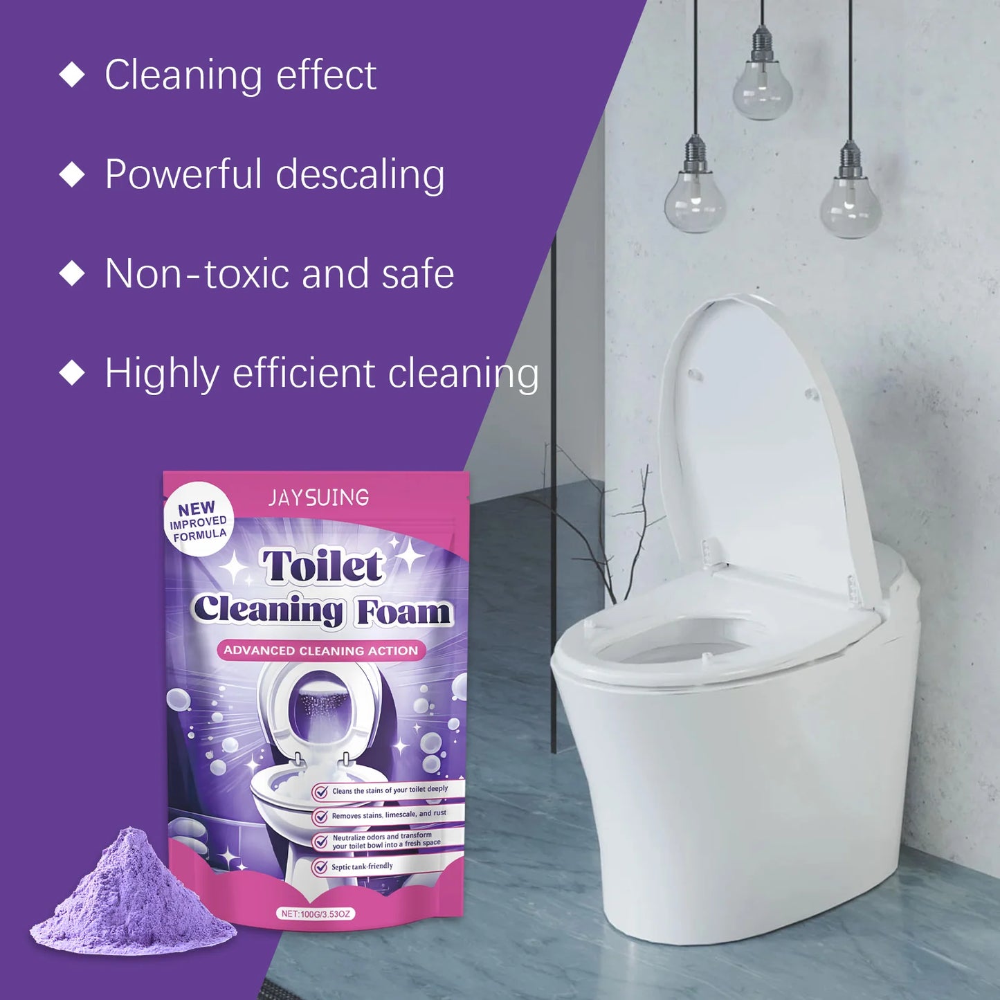Toilet Bowl Cleaner Self Activating Miracles Powder Foam Deep Descaling Stain Remover Toilet Powder For Toilet Bowl Cleaning