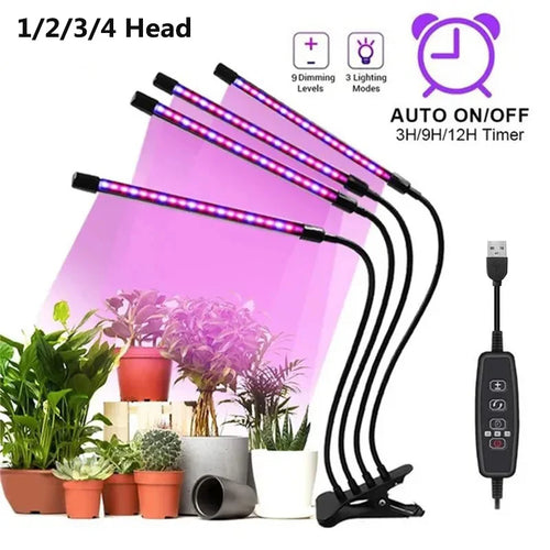 4 Head LED Grow Light with Stand for Indoor Plants Full Spectrum Plant Grow Lamp