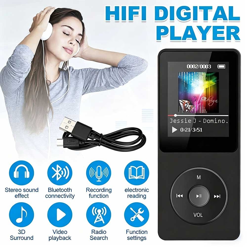 MP3 Player with Bluetooth 5.0 Portable Digital Lossless Music MP3 MP4 Player