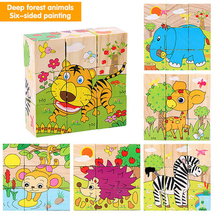 Toddler Puzzles Child 6 Animal Shape Wooden Toys Baby for 1 2 3 Year Old AU