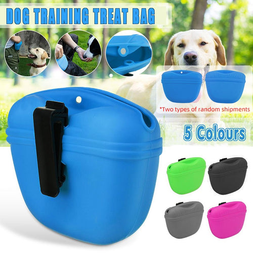 Pet Silicone Training Treat Bag Pouch with Clip Waist Pack Feed Feed Dog AU