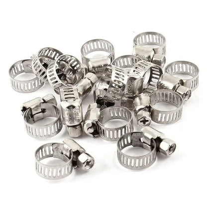 Stainless Steel Hose Clamps Clips Adjustable Range Worm Gear Pipe Clamp Kit