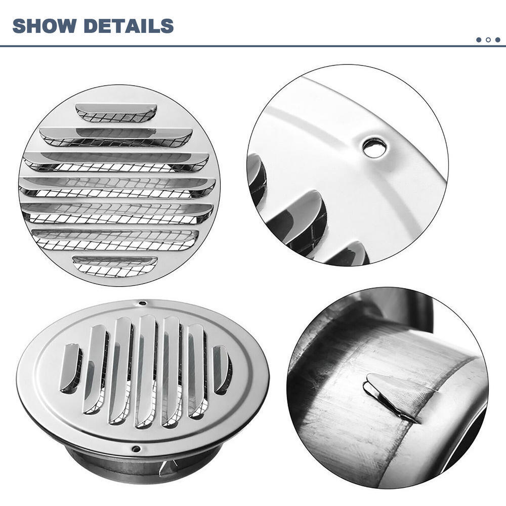 Ø 70-200mm Stainless Steel Ventilation Air Vent Grille Cover Metal Duct Circle-