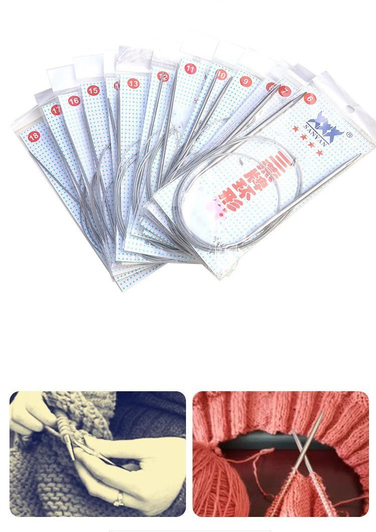 1x Circular Knitting Needle Set Stainless Steel Weaving Sewing 3.2-4.5mm 43-80cm